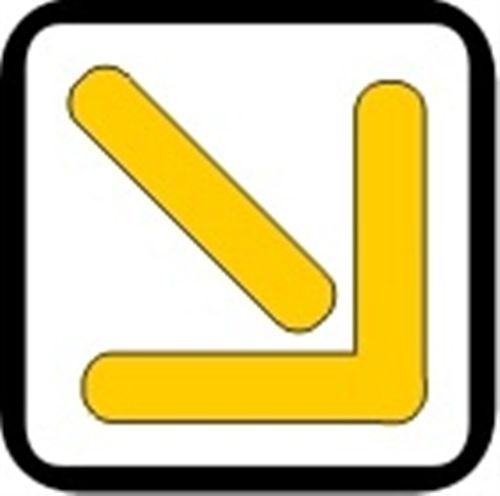 Жолтата стрелка поставена над сообраќајната лента (како на сликата), со врвот свртен кон десната или левата страна, означува: